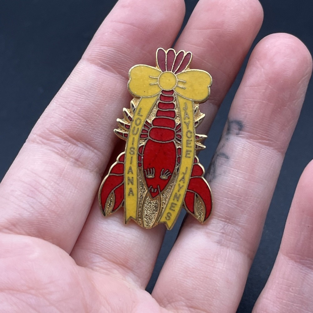 Louisiana Jaycee Jaynes Lobster Lapel Hat Pin
